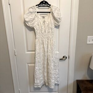 Madewell Peasant White Midi Dress